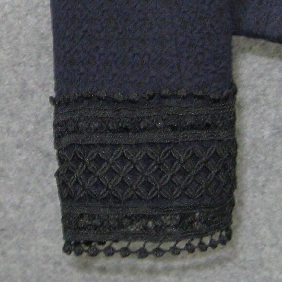 Nanette Lepore Blazer Jacket With Lace Cuffs Navy Size 4 - Picture 5 of 7